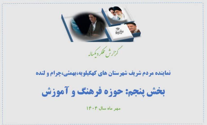گزارش عملکرد نماینده مردم شریف شهرستان‌های کهگیلویه، بهمئی، چرام و لنده